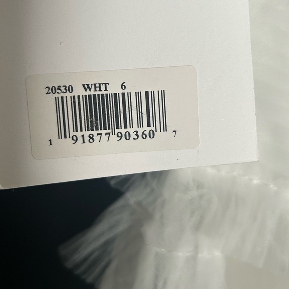 Mac Duggal 20530 NWT White Strapless Ruffle Gown with Feathers - Picture 9 of 13